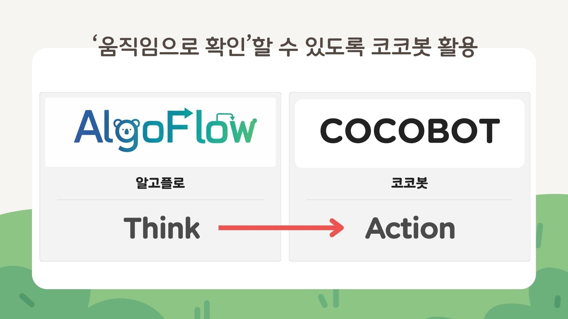 '움직임으로 확인'할 수 있도록 코코봇 활용